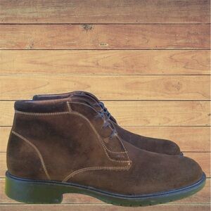 Johnston & Murphy 20-9416 Brown Suede Leather Men's 12 Ankle Chukka Boots Shoes